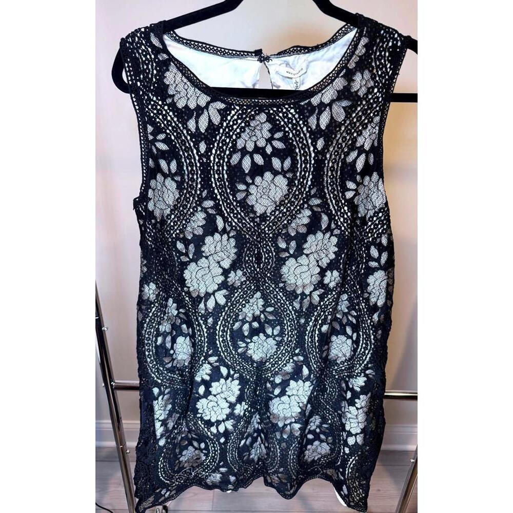 Max Studio Elegant Black Lace Dress